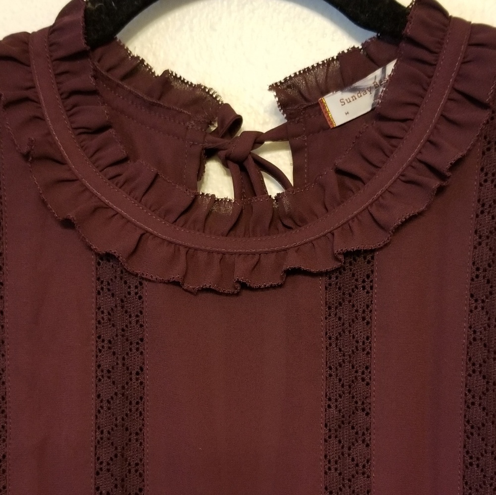 Aritzia Sunday Best Raleigh dress in deep burgandy - Picture 5 of 8